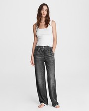 Usado, Calça de moletom RAG & BONE WOMEN Miramar malha perna larga jeans falso L Black Magic $250 comprar usado  Enviando para Brazil