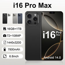 2025 Novo Smartphone i16 Pro Max 6.8" Android 14 Desbloqueado 16+1TB 7800mAh Dual SIM comprar usado  Enviando para Brazil