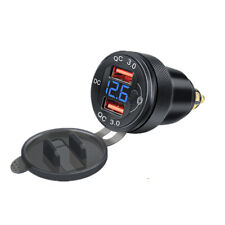 Carregador USB duplo para adaptador de soquete plugue DIN motocicleta durável com voltímetro, usado comprar usado  Enviando para Brazil