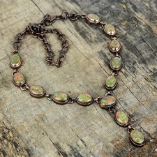 Colar de cobre oval de corrente de pedra preciosa unakite moldura eletroformada esposa aniversário comprar usado  Enviando para Brazil