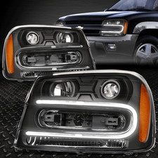[LED DRL] PARA 2002-2009 CHEVY TRAILBLAZER PAR FAROL PROJETOR ÂMBAR PRETO, usado comprar usado  Enviando para Brazil