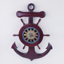 Relógio de parede náutico marítimo de madeira âncora de roda de navio nó de marinheiro bolas de bilhar comprar usado  Enviando para Brazil