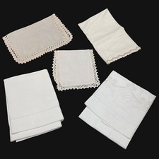 Lote de 5 lenços bordados de tecido vintage para corredores de mesa prontos para projeto comprar usado  Enviando para Brazil