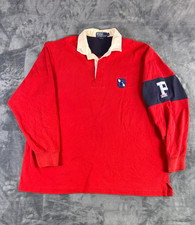 Camisa polo de rugby vintage Ralph Lauren XL brasão vermelho manga longa logotipo preppy comprar usado  Enviando para Brazil