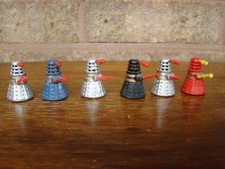 6x Brinquedos Vintage Dr Who Dalek Rolykins By Marx Azul, Vermelho, Preto e Prata comprar usado  Enviando para Brazil