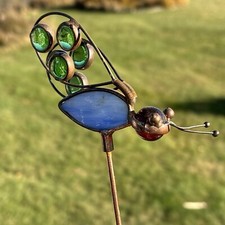 Vitral borboleta jardim apanhador de sol ornamento vaso de plantas cobre asas saltitantes, usado comprar usado  Enviando para Brazil