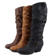 Sapatos femininos de couro retrô 2025 Lady plus size salto grosso botas de cano alto 34-48, usado comprar usado Sapatos femininos de couro retrô 2025 Lady plus size salto grosso botas de cano alto 34-48, usado comprar usado  Enviando para Brazil