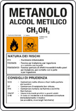 Adesivo informazioni metanolo usato  Gravina in Puglia