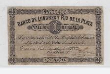 Argentina Bank of London and Rio del la Plata 1 Real 1866 + Presente! AR1 comprar usado  Enviando para Brazil