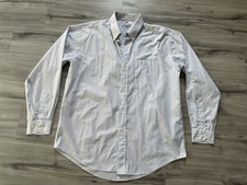 Camisa masculina Emporio Armani logotipo botão tamanho G manga longa xadrez branca azul cinza comprar usado  Enviando para Brazil