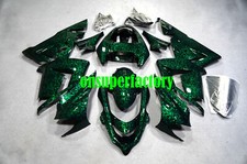 Kit de carenagem pintada de fibra de carbono forjada verde para Kawasaki Ninja ZX10R 2004-2005 comprar usado  Enviando para Brazil