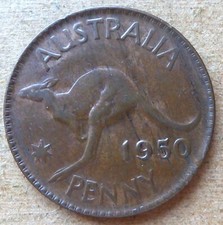 1950 australian penny. for sale  CHESTER