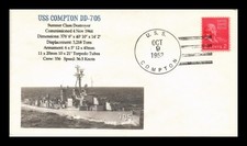 SELOS DR JIM CAPA EUA COMPTON DD-705 CANCELAMENTO NAVAL ADD ON CACHET comprar usado  Enviando para Brazil