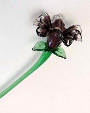 Fleur tige verre d'occasion  Gerbéviller