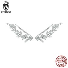Usado, Brincos femininos Voroco S925 prata esterlina alpinista de quatro folhas longo comprar usado  Enviando para Brazil