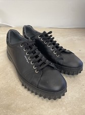 Tênis Salvatore Ferragamo Cubo Couro Top Baixo Masculino Moda Preto Tamanho 10 M comprar usado  Enviando para Brazil