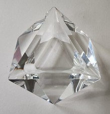 Cinzeiro de cristal prismático triangular geométrico moderno meados do século 5" sem lascas! comprar usado  Enviando para Brazil