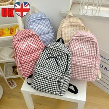 Usado, Mochila escolar xadrez fofa Bowknot leve bolsa escolar de náilon para mulheres meninas comprar usado  Enviando para Brazil