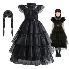 Dzieci Dziewczęta Wednesday Addams Rodzina Fantazyjne przebranie Cosplay Kostium Książka Dzień Strój na sprzedaż  PL