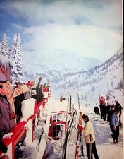Original 1952 impresión vintage AD: estación de esquí Snowy Mountain and Busy #Colectivo segunda mano  Embacar hacia Mexico