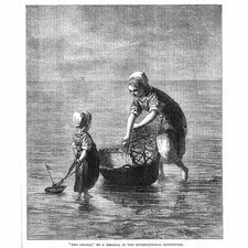 JOZEF ISRAELS Kołyska - antyczny nadruk 1862, używany na sprzedaż  Wysyłka do Poland