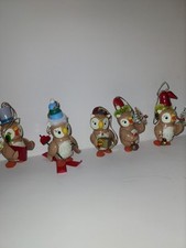 Vintage 4" Kurt S. Adler 1985 Coruja Natal Enfeite de Madeira Conjunto de 5 comprar usado  Enviando para Brazil