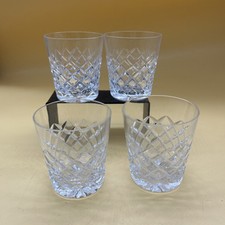 Conjunto de 4 copos de uísque vintage cristal à moda antiga corte diamante comprar usado  Enviando para Brazil