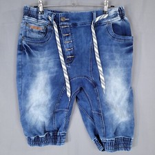 Bermuda jeans masculina Doce jeans elástica cintura cordão azul tamanho 38, usado comprar usado  Enviando para Brazil