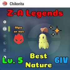 Pokemon ZA Legends - Shiny Chikorita Endivie 6IV Lv 5 Best Nature [Ask for more], usado comprar usado  Enviando para Brazil