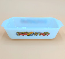 Antigo padrão de frutas vegetais Anchor Hocking Fire King 1 qt. Prato de pão/caçarola comprar usado Antigo padrão de frutas vegetais Anchor Hocking Fire King 1 qt. Prato de pão/caçarola comprar usado  Enviando para Brazil