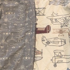Lençóis de berço Aero Airplanes Lolli cinza vivo, creme, borgonha conjunto de 2 algodão comprar usado  Enviando para Brazil