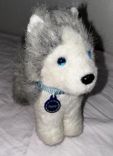 American Girl PEPPER Husky Filhote de Cachorro Cinza Branco Firme 7 polegadas Pelúcia Azul Coleira Olhos comprar usado  Enviando para Brazil