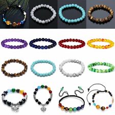 Mujeres Hombres 7 Chakras Cuentas Cuentas Piedra de Lava Natural Corazón Pulsera Joyería 2024, usado segunda mano  Embacar hacia Argentina