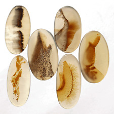 Lote de 6 peças de pedras preciosas cabochão oval de ágata cênica natural Shazar grau superior 25mm-29mm comprar usado  Enviando para Brazil