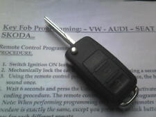VW VOLKSWAGEN GOLF MK5 TOURAN/SEAT/SKODA ETC 3BT ALARME REMOTO FLIP CHAVEIRO SEM CORTES comprar usado  Enviando para Brazil