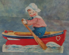 Antiguo bote de remos mecánico marinero tarjeta de San Valentín, de pie segunda mano  Embacar hacia Argentina