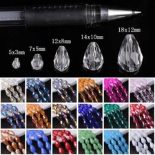 5x3mm 7x5mm 12x8mm 15x10mm 18x12mm Facettiert Kristall Glas Lose Tropfen Perlen comprar usado  Enviando para Brazil