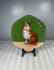 Placa decorativa Coronet Limoges França placa de parede gato com libélula 10" comprar usado  Enviando para Brazil