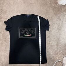 Usado, Camiseta Armani Jeans Preta Logotipo Gráfico Coleção Denim Original Est. 1981-SZ L comprar usado  Enviando para Brazil