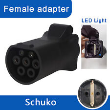 Conector adaptador de carregamento de veículo elétrico 16A tipo 2 fêmea para soquete Schuko, usado comprar usado  Enviando para Brazil