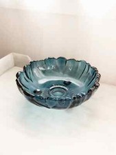Tigela vintage grande azul escura em forma de flor com 3 dedos comprar usado  Enviando para Brazil