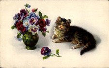 Litho getigerte katze gebraucht kaufen  Berlin