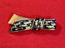 Broche prendedor vintage Christian Dior, metal dorado amarillo y esmalte negro, firmado segunda mano  Embacar hacia Mexico