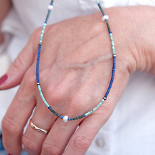 Halskette blau lapislazuli gebraucht kaufen  Bonn