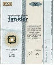 Finsider azioni certificato usato  Roma