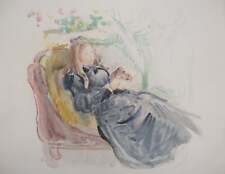 Używany, Berthe MORISOT : Jeune-fille sur un sofa, Lithographie signée na sprzedaż  Wysyłka do Poland