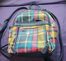 Mochila Multisac Meninas Meduim Xadrez Azul Rosa Laranja Couro Sintético, usado comprar usado  Enviando para Brazil