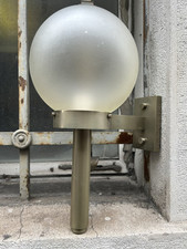 APLIQUE 60s ARREDOLUCE LELLI NICHEL SPAZZ. DIFF. VETRO ACIDATO SATIN. WALL LAMP comprar usado  Enviando para Brazil