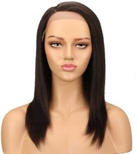 Peruca de cabelo humano 18 polegadas marrom escuro natural reta qualidade premium comprar usado  Enviando para Brazil