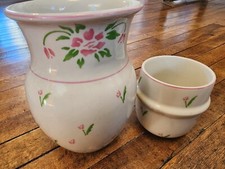 Garrafa e copo de cabeceira de água vintage cerâmica floral Teleflora Inc - Tulipas comprar usado  Enviando para Brazil